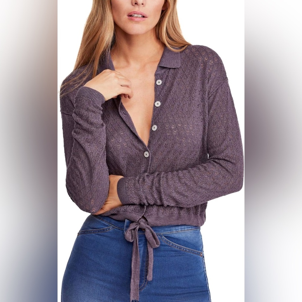Free People Purple Cardigan Sweater